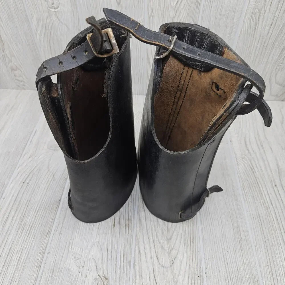 Vintage Leather Riding‎ Boot Guards Equestrian